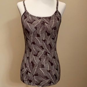 Banana Republic Brown White leaf Tank EUC